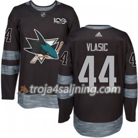 San Jose Sharks tröja Marc-Edouard Vlasic 44 1917-2017 100th Anniversary Adidas Svart Authentic - NHL Tröjor Herr